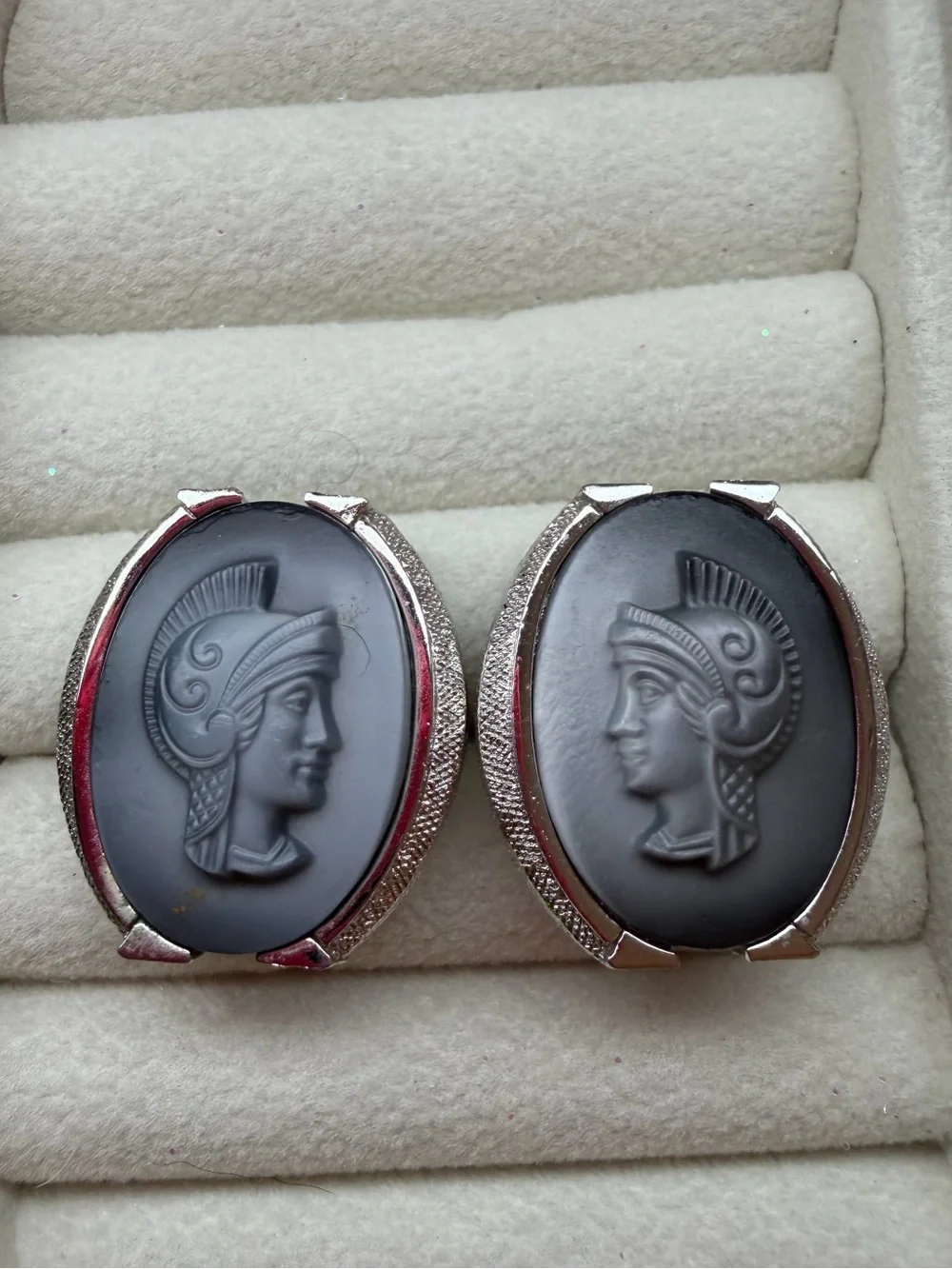 Classic Grey Cameo Men’s Cufflinks